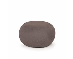 Drop & Sit - poef - sfeervolle teddy - bruin - Ø 60 cm - extra comfortabel en zacht