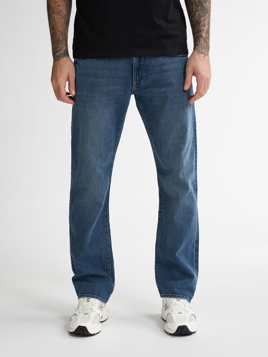 Petrol Industries Heren Loose Fit Jeans Lewis - Comfort Stretch Denim Broeken - Organisch Katoen - Casual Spijkerbroek - Blauw - Maat W28L30