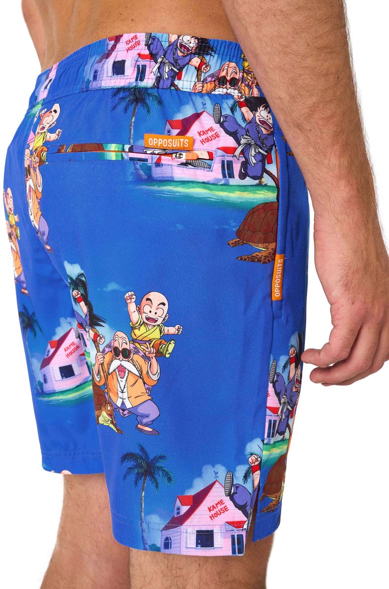 OppoSuits Zwembroek Dragon Ball - Kame House - Heren Swim Short - Korte Broek - Met Trektouwtjes en Zakken — afbeelding 2