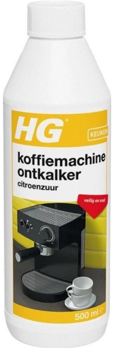 HG koffiemachine ontkalker citroenzuur - 500ml - zorgt voor een optimale koffiesmaak - voor 6x ontkalken