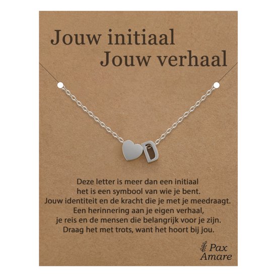 Zilveren initiaal letter ketting