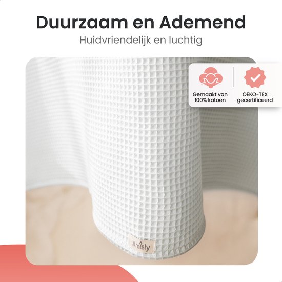 Amisly-Borstvoedingsdoek-Luxe Voedingsdoek-Afschermdoek-OEKO-TEX- Wafel Materiaal-Kraamcadeau baby van Amisly — afbeelding 5