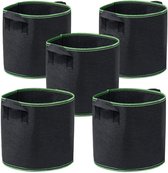 5 pièces - Sac de culture Plantes - Sac de culture - 10 gallons - Pot de culture - Sac pour plantes - Durable - Réutilisable - Panier à plantes - Fleurs - 40x30 CM - Zwart - tissu non tissé