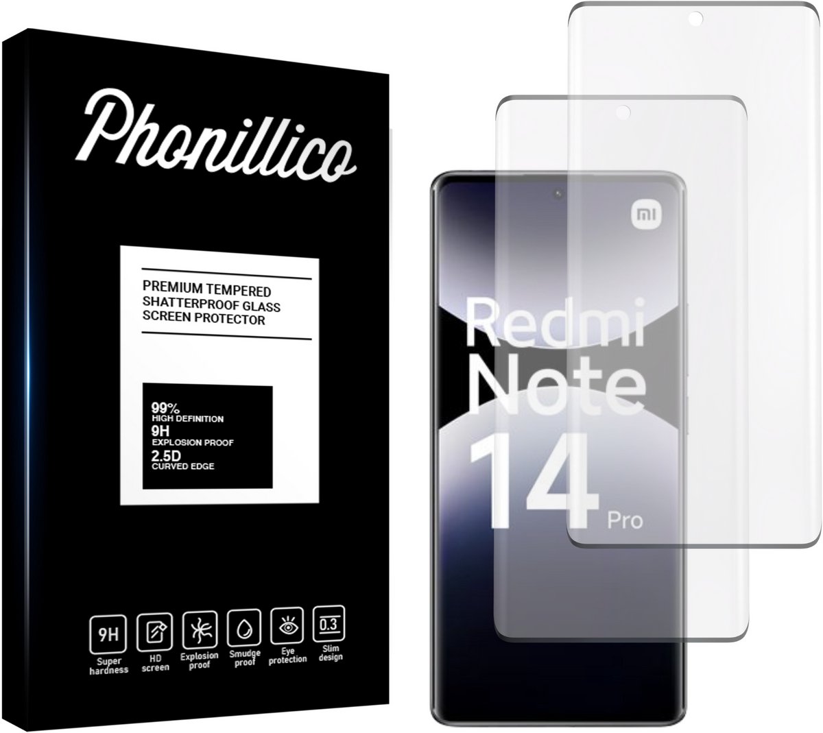 Screenprotector voor Xiaomi Redmi Note 14 Pro 4G - 2 stuks Beschermglas van glas Transparante glazen schermbeschermfolie
