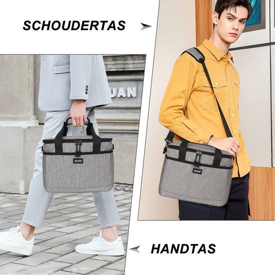 TAN.TOMI Koeltas - 4 laags geïsoleerde - Lunchtas - Picknicktas - Slijtvast en duurzaam materiaal - Waterdicht en vuilafstotend - Grijs - 8.5L van TAN.TOMI — afbeelding 4