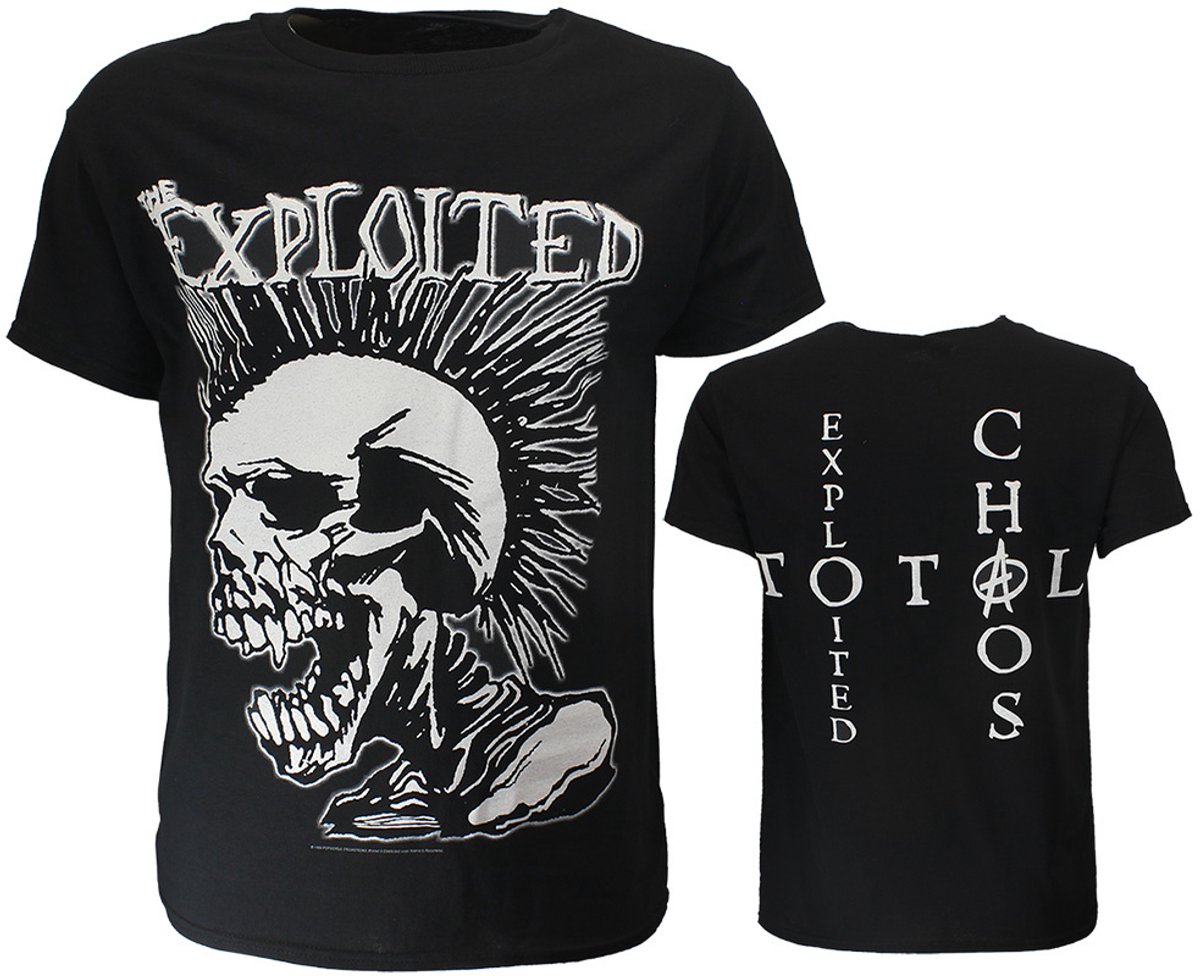 The Exploited Mohican Skull T-Shirt - Officiële Merchandise - S