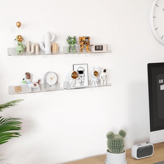 Transparante Acryl Wandplanken voor Vinyl Platen, Foto's en Decoratie - 10 Stuks