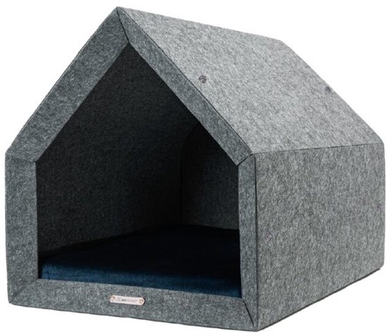 Niche pour chien Rexproduct - Niches d'intérieur - Coussin inclus - Niches pour chien d'intérieur - Niche pour chien - Panier pour chien fabriqué à partir de bouteilles en PET recyclées - PETHome 2.0 - Anthracite bleu foncé