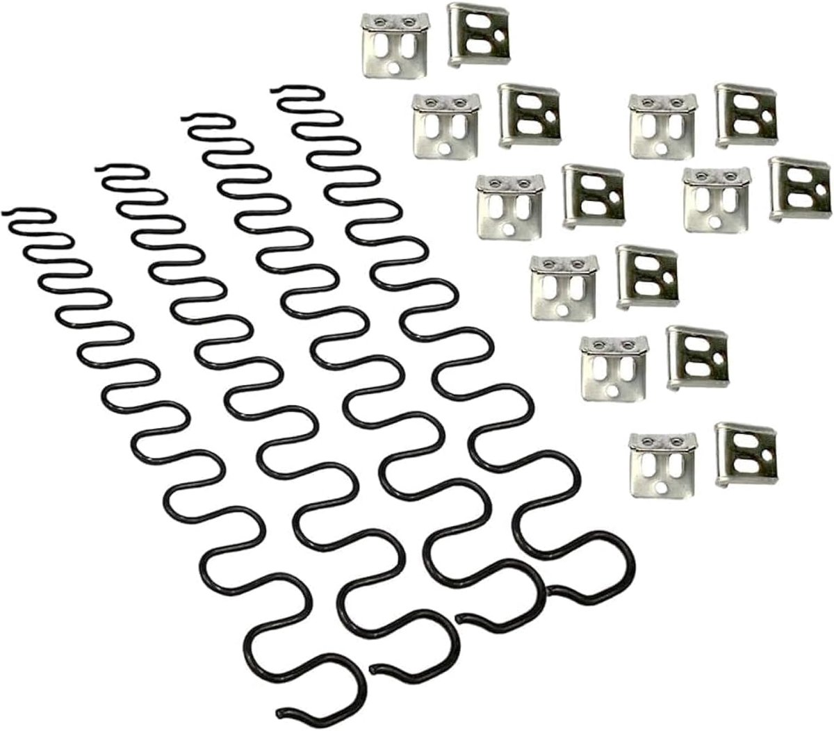 Famanu - Sofa Reparatieset, 4 20 " met 16 S Clips, 4.0 Draaddiameter voor Zitplaatsen in Meubels Interieurdecoratie, Automobiel of Andere Toepassingen