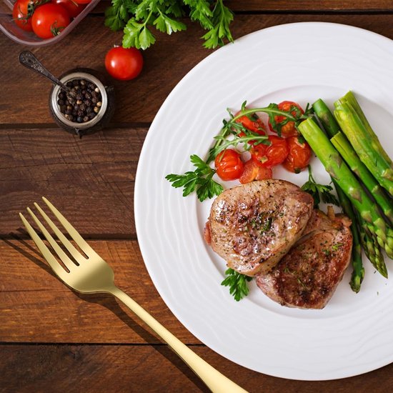 Xideman® Premium gehamerde dinervorken (20,7 cm), 6-delige 18/10 roestvrijstalen bestekvorkenset, tafelvorken voor thuis/keuken/restaurant of hotel, vaatwasmachinebestendig (zwart