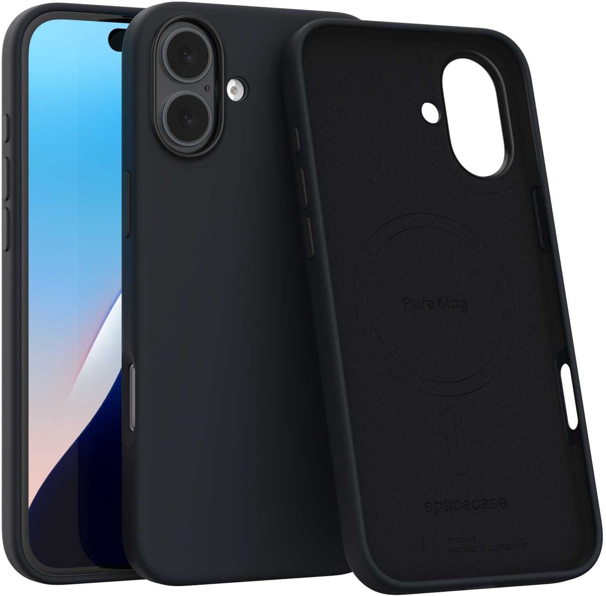 Spacecase Case Cover Voor Iphone 16 Plus Voor Magsafe Zwart