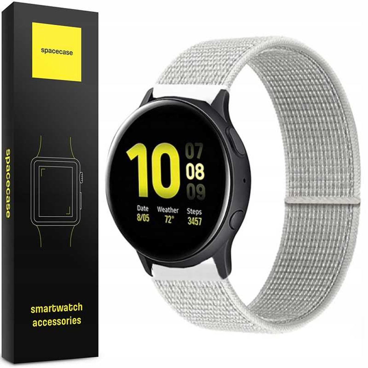 Spacecase Horlogeband Sc Nylonband 20Mm Wit Voor Smartwatch