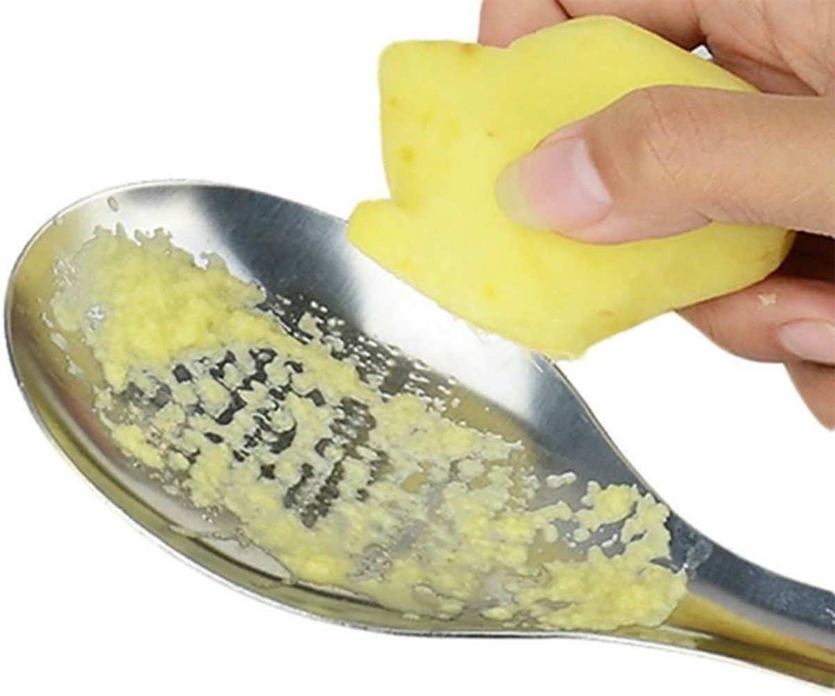 My Ninki ® Innovatieve Rasp- en Lepelcombinatie voor Gember, Knoflook en Meer in Roestvrij Staal