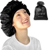 Curl Couture Luxe Verstelbare Bonnet van Satijn - Inclusief Travel Bag - Satijnen Slaapmuts - Satin Bonnet