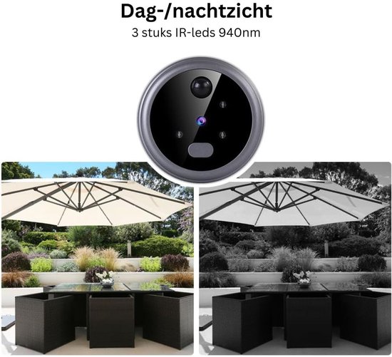 ApexArte® Deurbellen met Camera - Video Deurbel - Draadloos - Full HD van ApexArte — afbeelding 4
