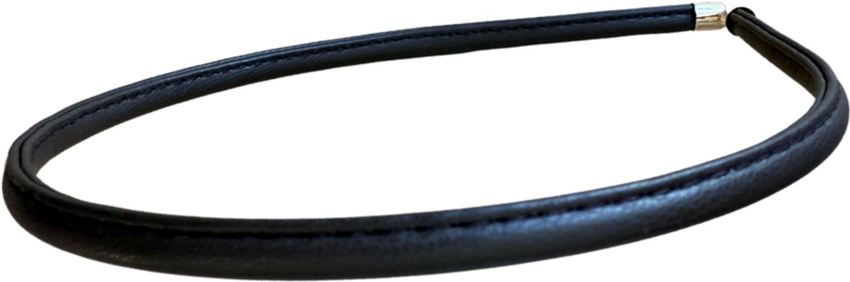 Haarband- Zwart- Leer- Goudkleurig- Charme Bijoux