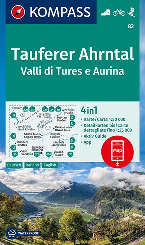 Wandelkaart Tauferer Ahrntal, Valle di Tures, KOMPASS 82 - cover
