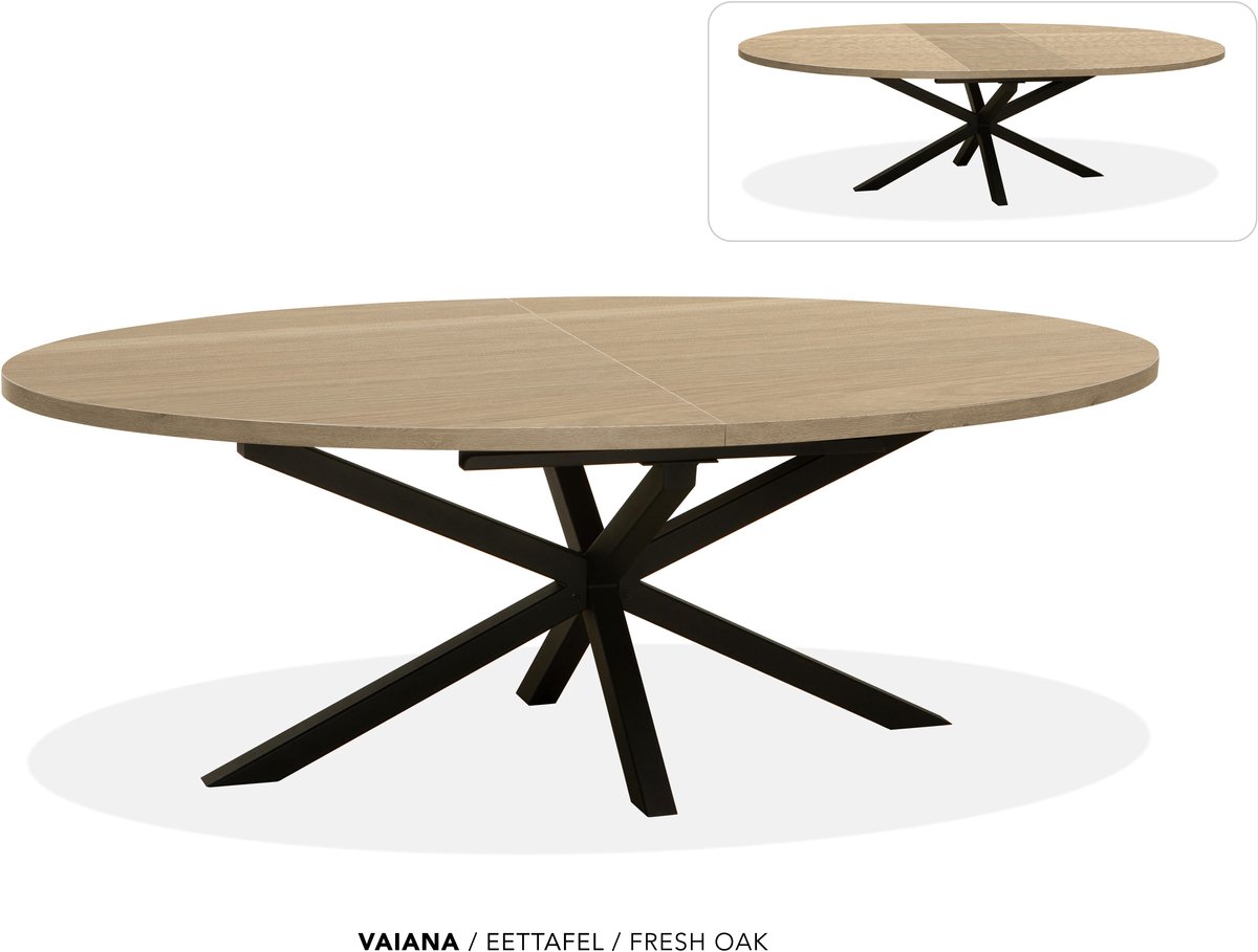 Maxfurn Ovale uitschuiftafel 200/260 | Zeer krasvast | Kleur: Fresh Oak