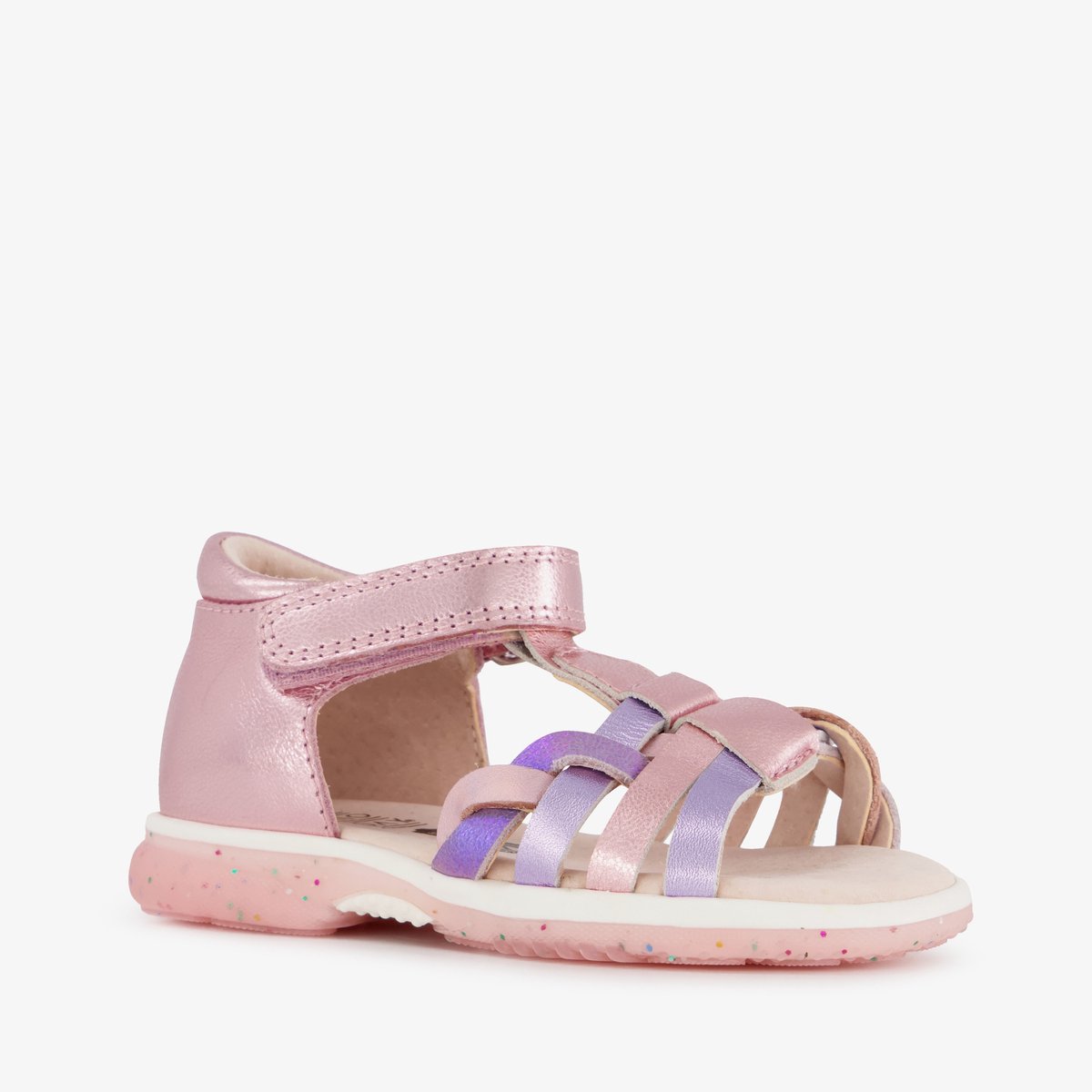 TwoDay leren meisjes sandalen metallic roze - Maat 22