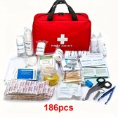 186-delig - Verbanddoos voor thuis, kantoor en in de auto - Verbandtas set - Verbandtas - Verbandtas - Compleet noodpakket - EHBO tas - Verband opbergtas - Care tas - Travel first aid kit - rood