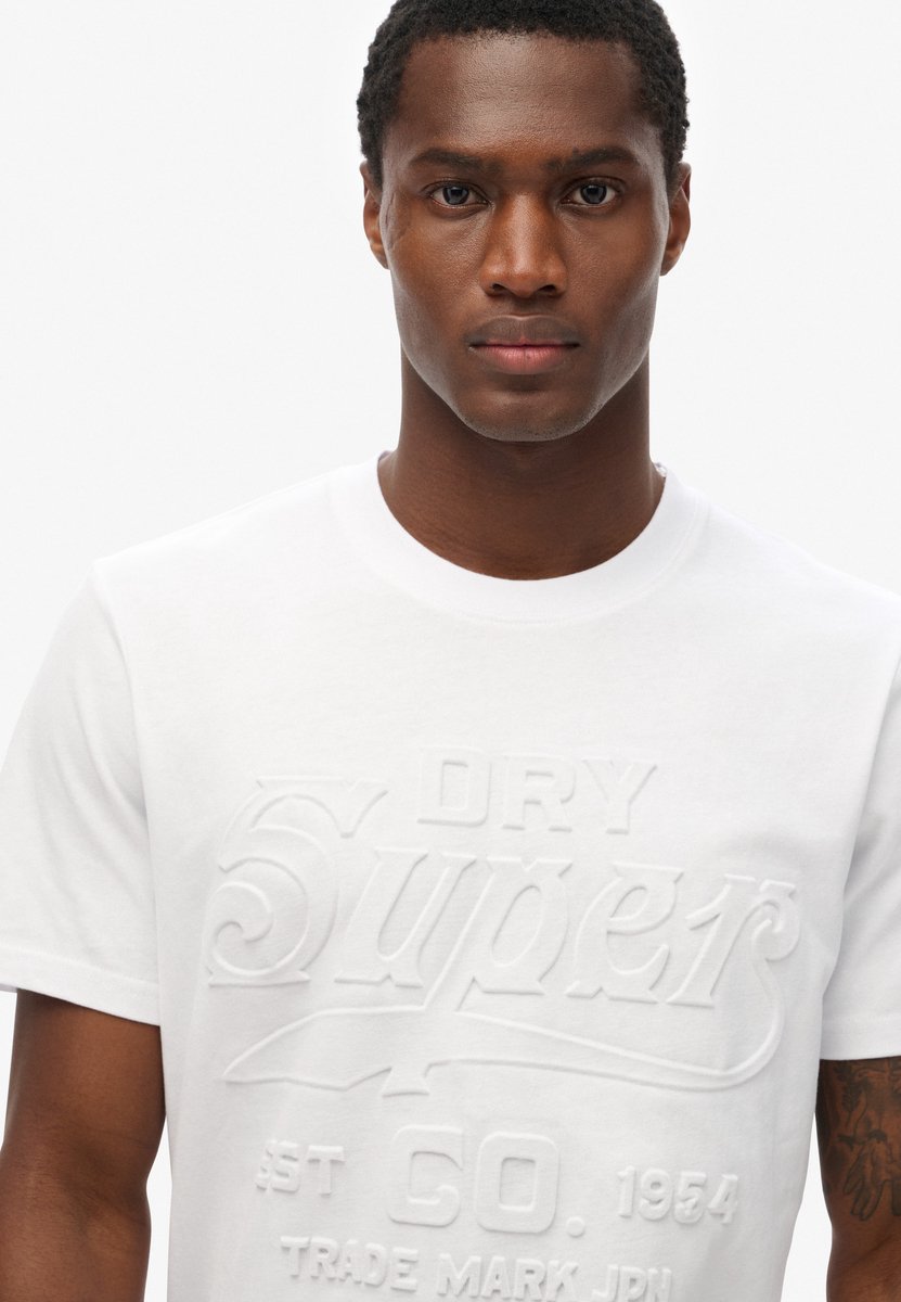 Superdry Workwear T-shirt met relaxte pasvorm en reliëf Heren T-shirts Optic