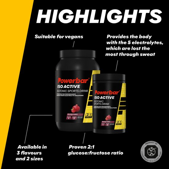 Powerbar sportdrank - IsoActive - Red Fruit - 600 gram - 9 liter van Merkloos — afbeelding 5