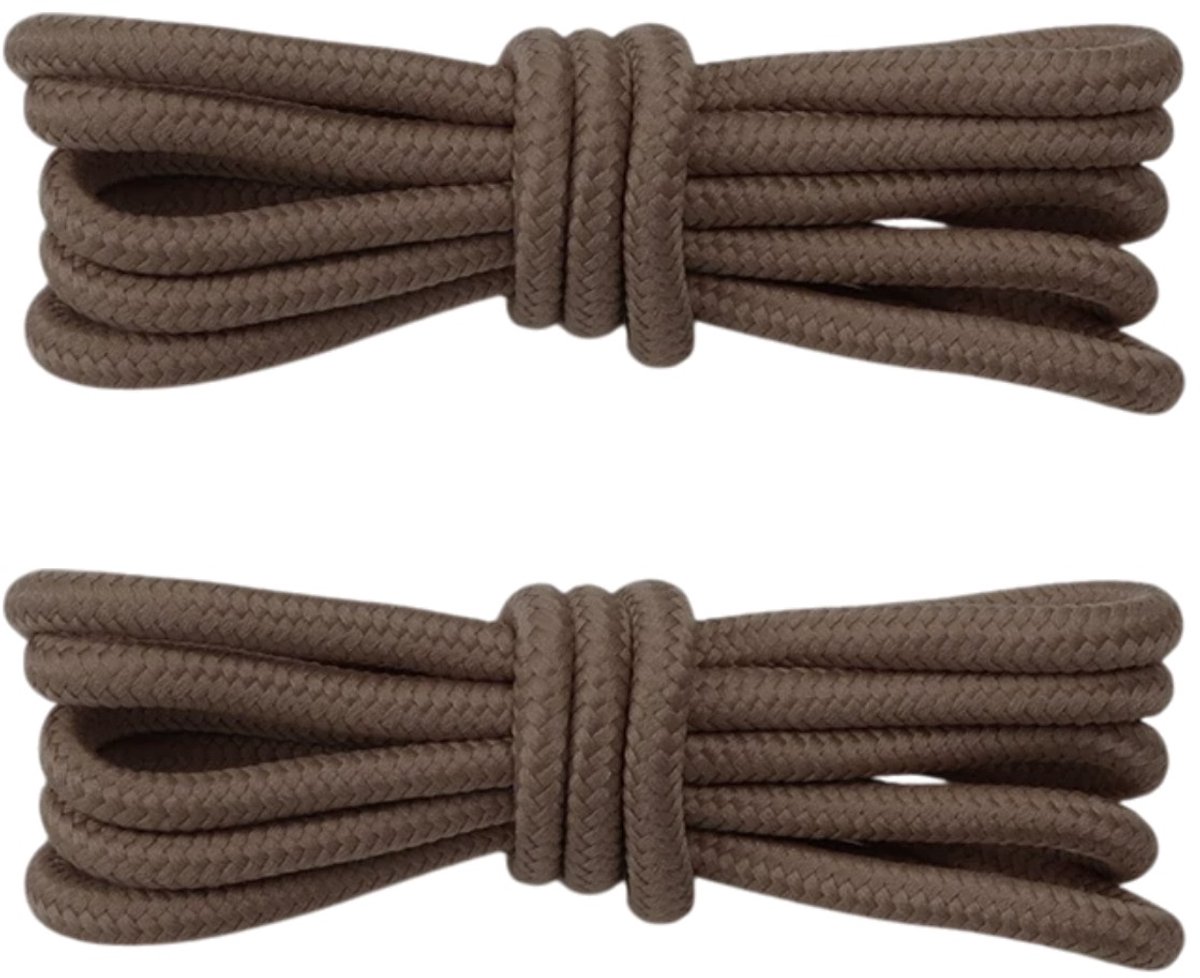 Fako Fashion - Schoenveters - Veters - Rond - Gevlochten - 5mm - 100cm - 1 Paar - 2 Stuks - Bruin