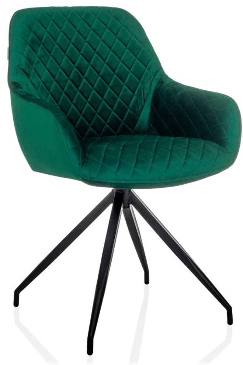 hjh LIVING Eetkamerstoel / kuipstoel ELVERUM velours groen hjh LIVING
