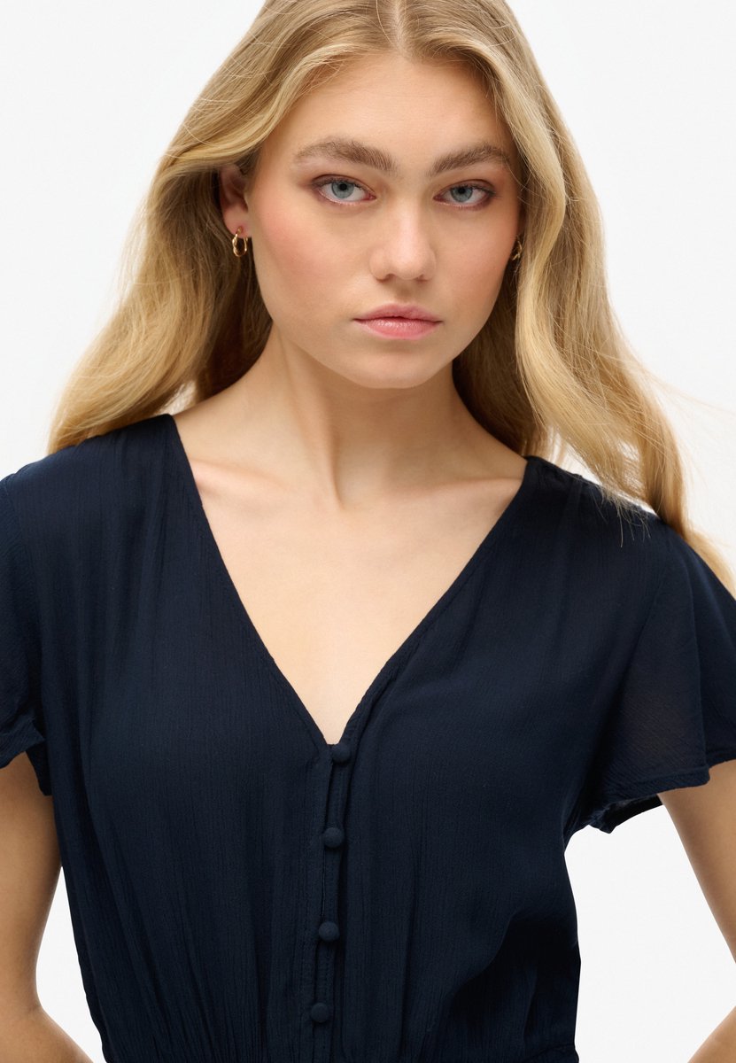 Superdry Beach playsuit met korte mouwen Dames Jurken Marineblauw