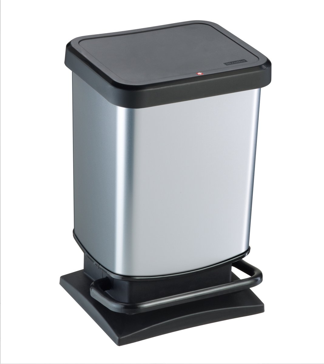 Rotho Paso pedaalemmer - prullenbak 20L - BPA vrij - zilver metallic