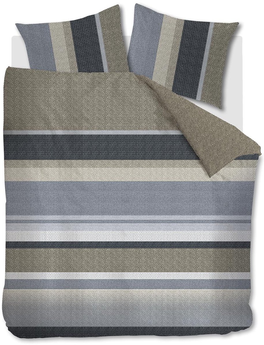 Beddinghouse Jorren dekbedovertrek - Lits-Jumeaux - 240x200/220 - Blauw Grijs