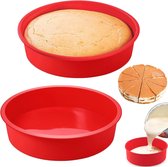 4 Stuks Siliconen Bakvorm Rond 20 cm - Anti-Aanbaklaag voor Gelaagde Cake, Cheesecake, Regenboogcake en Chiffoncake