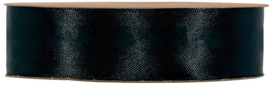 Lint - Zwart - 50m x 25mm | Double Satin Classic | Dubbelzijdig Luxe Satijnen Lint | Feestlint op rol | Satijn Lint | Cadeaulint