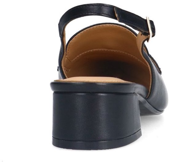Manfield - Femme - Slingbacks en cuir noir - Taille 40