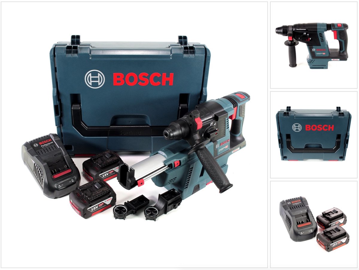 Bosch GBH 18 V-26 accuklopboormachine 18V SDS-Plus + stofafzuiger + 2x 5.0Ah accu + lader + L-Boxx