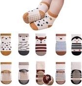 Baby Sokken - 5 Paar - Baby Sokjes - Antislip Sokken - Kind Sokken - Kind Baby - Veelkleurig - 0-12 Maanden - Enkelsokken - Gevoerde Sokken - Baby Slofjes - Slofsokken Baby - Warme Sokken - Dikke - Sokken - Newborn - Kraam Cadeau - Baby Cadeau