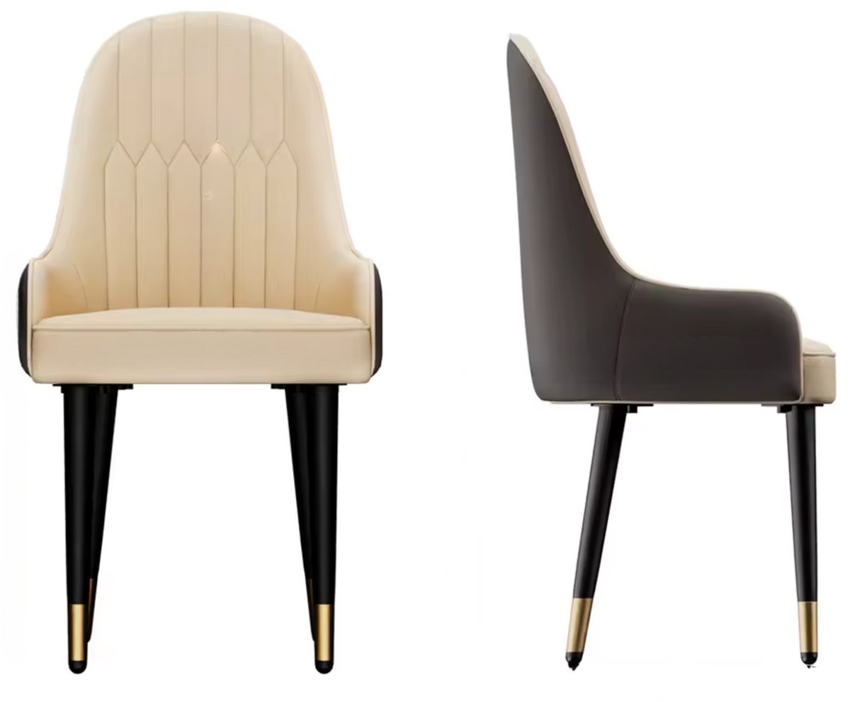 In And Outdoormatch Luxe Eetkamerstoelen - Set van 2 - Microfiber Leder - Hoge Rugleuning - Wit
