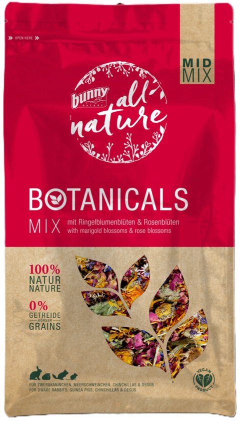 Bunny Nature Botanicals Mid Marigold Blossoms & Rose Blossoms - 4 x 130 gr - Voordeelverpakking