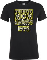 T-shirt La Best Mom est Born en 1975 - T-shirt femme - Cadeau anniversaire et fête - Astuce cadeau - Cadeau 50 ans - 50 ans Sarah - 50 ans - T-shirt - 1975 - Cadeau Sarah - Taille L