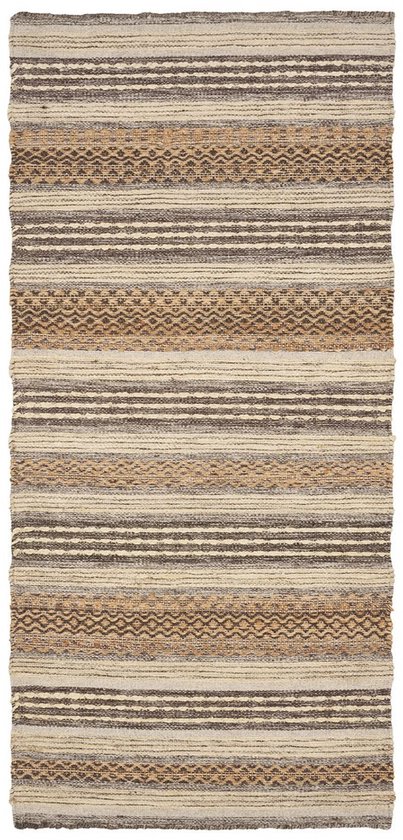 benuta Jutta Pure jute tapijt, naturel, 80 x 250 cm, handgeweven woonkamertapijt, natuurlijk boho-design, geschikt voor vloerverwarming