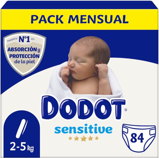 Dodot Sensitive - couches - 84 pièces N°1 (2-5 kg)