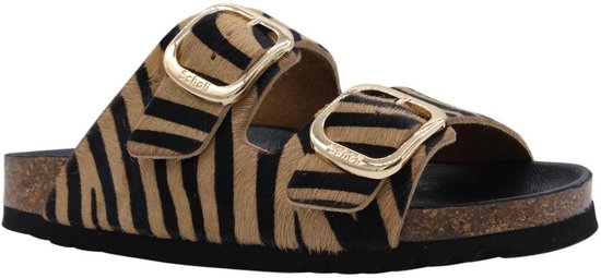 Scholl Mules Zebre Tongs Scholl Women Noelle Printed Leather Zebra