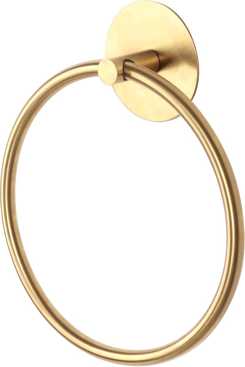 My Ninki ® Stijlvolle Gouden Handdoekring van Roestvast Staal voor Badkamer en Keukenwand