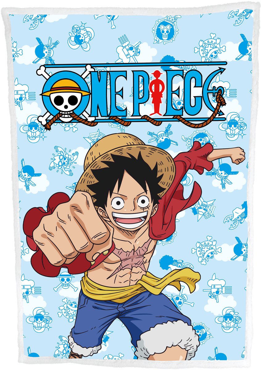 One Piece Sherpa Fleecedeken, piraat - 100 x 150 cm - Polyester