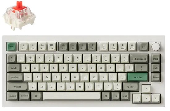 Keychron Q1 Max QMK/VIA gaming toetsenbord Red Switch wit