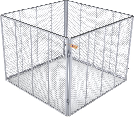 GeZu Impex Bac à compost grillagé 100 x 100 x 80 cm Galvanisé à chaud