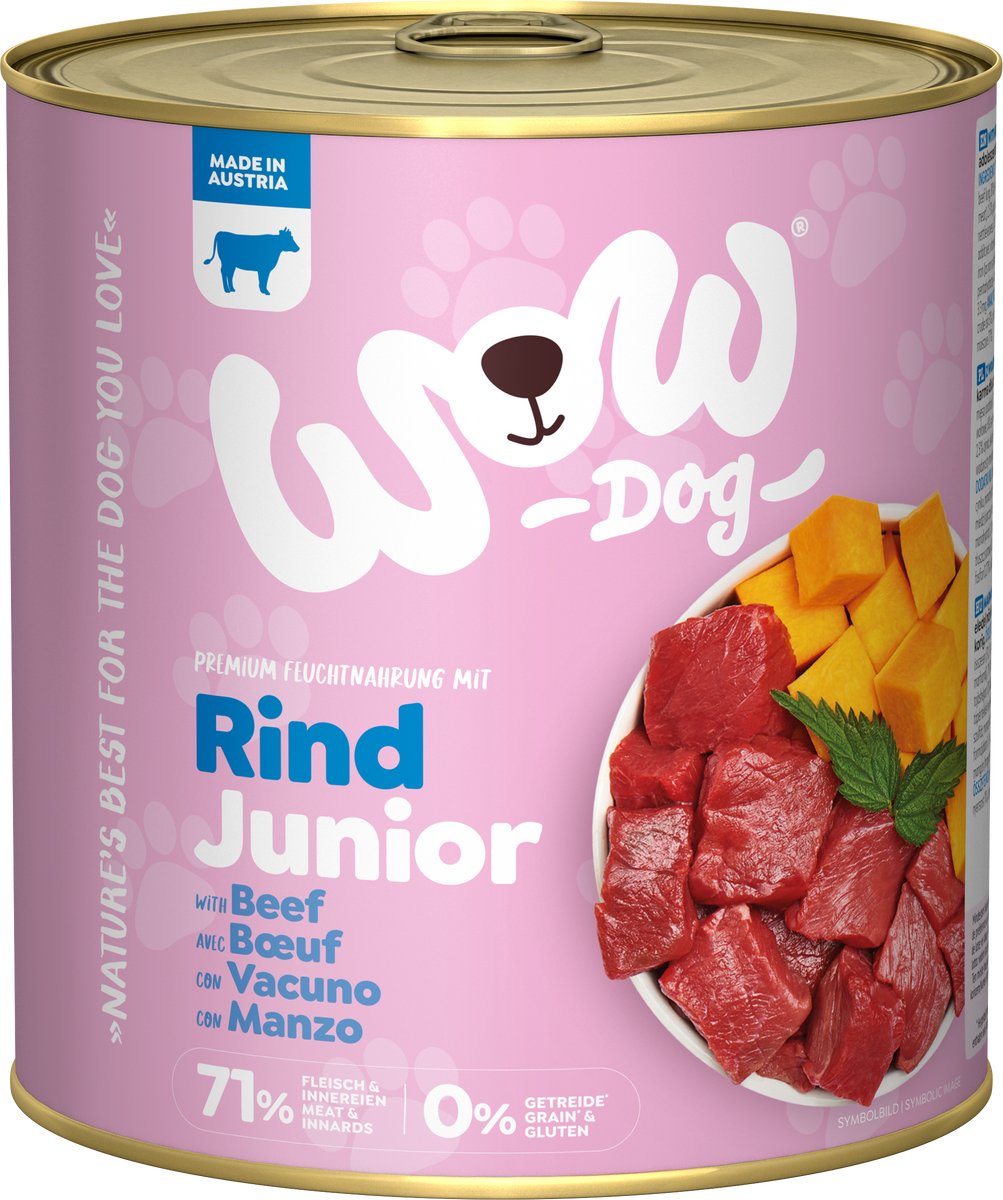 WOW! Junior hondenvoer - blik - rund - 6 x 800 g