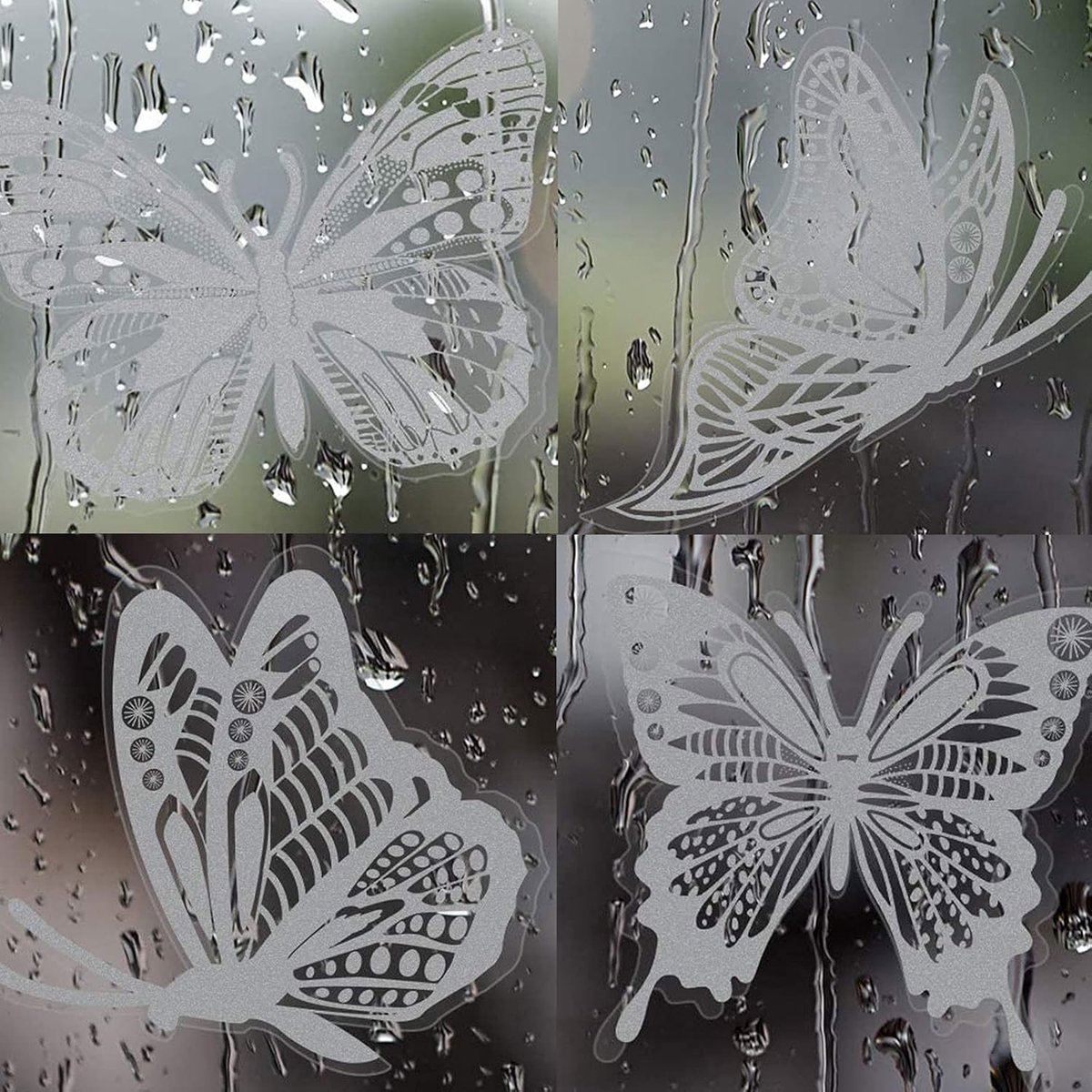 2 Lakens Raamstickers Vlinder, Transparant Raamkleeft Vlinder Regenboog