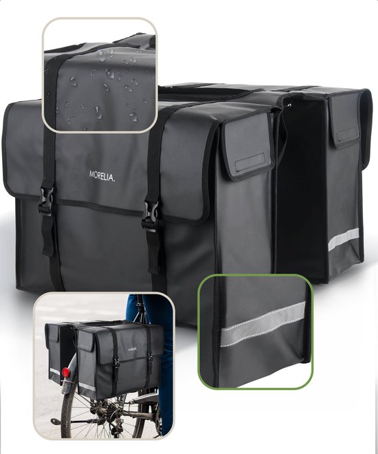 Morelia® Dubbele Fietstas - 100% Waterdicht - fietstassen voor elektrische en standaard fietsen - Tarpaulin materiaal