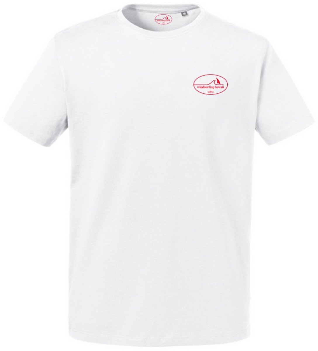Windsurfing Hawaii Lanikai Tee Outline PROMO TEE - Fabric Main Color White - Print Colour Red - Size M